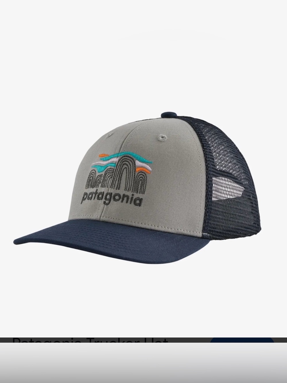 Out of Stock Patagonia Trucker Hat Fitz Roy Boulders: Salt Grey
